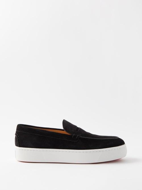 Christian Louboutin - Paqueboat Suede Flatform Deck Shoes - Mens - Black