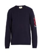 Matchesfashion.com Gucci - Kingsnake Intarsia Wool Sweater - Mens - Navy
