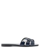 Saint Laurent Tribute Nu Pieds Crocodile-effect Leather Slides