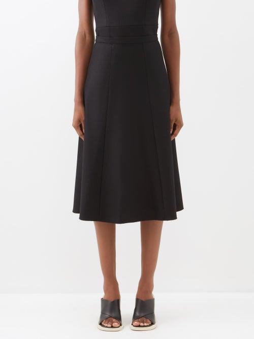 Joseph - Clement Wool-blend Midi Skirt - Womens - Black