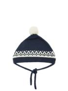 Bode - Pompom Wool Beanie Hat - Womens - Navy Multi