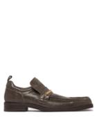 Matchesfashion.com Martine Rose - Chain Trimmed Square Toe Leather Loafer - Mens - Grey