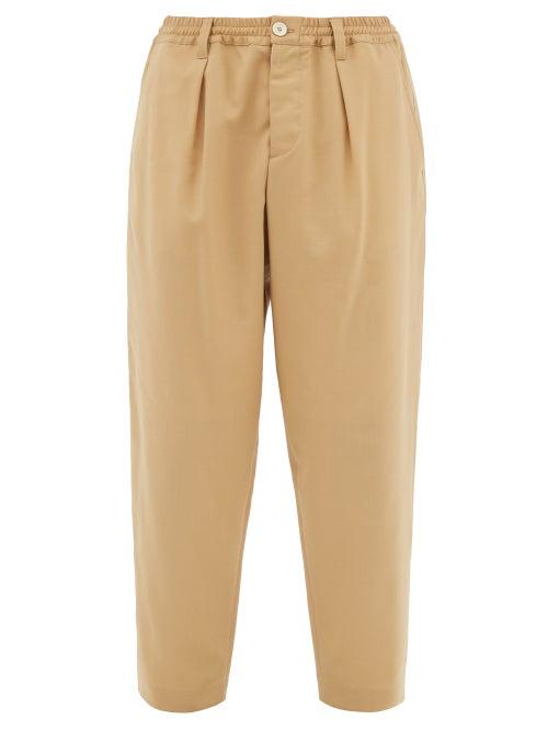 Marni - Pleated Wool-fresco Trousers - Mens - Beige