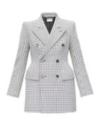 Matchesfashion.com Balenciaga - Hourglass Single-breasted Houndstooth Jacket - Womens - Black White