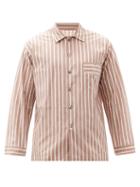 Matchesfashion.com L.e.j - Le Plage Cuban-collar Cotton Shirt - Mens - Brown Multi
