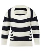 Matchesfashion.com Alexander Mcqueen - Square-neck Striped Sweater - Womens - White Multi