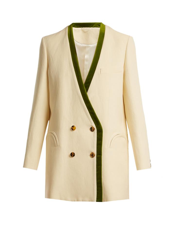 Blazé Milano Savannah Sunset Silk And Linen-blend Blazer