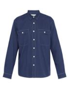Matchesfashion.com Schnayderman's - Topstitched Double Patch Pocket Shirt - Mens - Blue