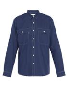 Matchesfashion.com Schnayderman's - Topstitched Double Patch Pocket Shirt - Mens - Blue