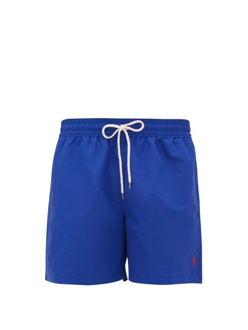 Matchesfashion.com Polo Ralph Lauren - Logo-embroidered Swim Shorts - Mens - Blue