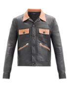 Matchesfashion.com Amiri - Contrast-trim Leather Jacket - Mens - Black