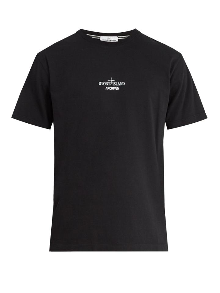 Stone Island Central Logo-print Cotton T-shirt