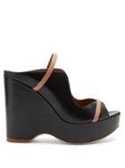 Matchesfashion.com Malone Souliers - Norah Leather Platform Wedge Sandals - Womens - Black Nude