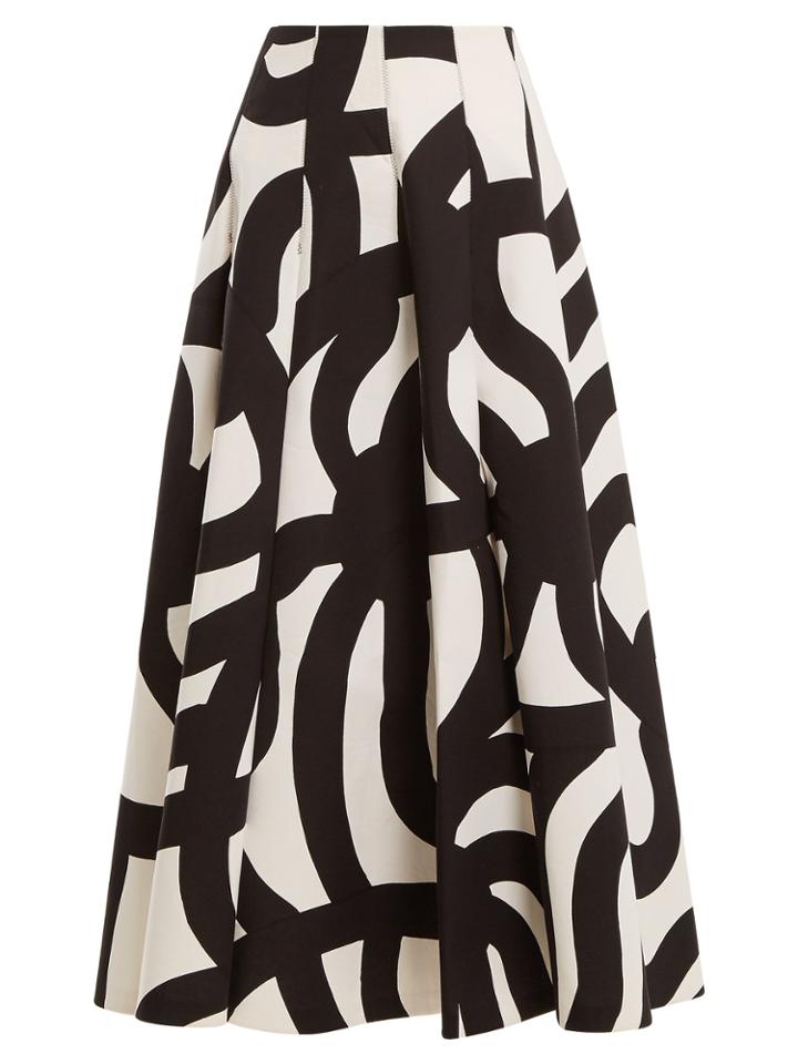 Junya Watanabe Scribble-print Bonded-cotton Midi Skirt