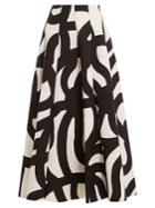 Junya Watanabe Scribble-print Bonded-cotton Midi Skirt
