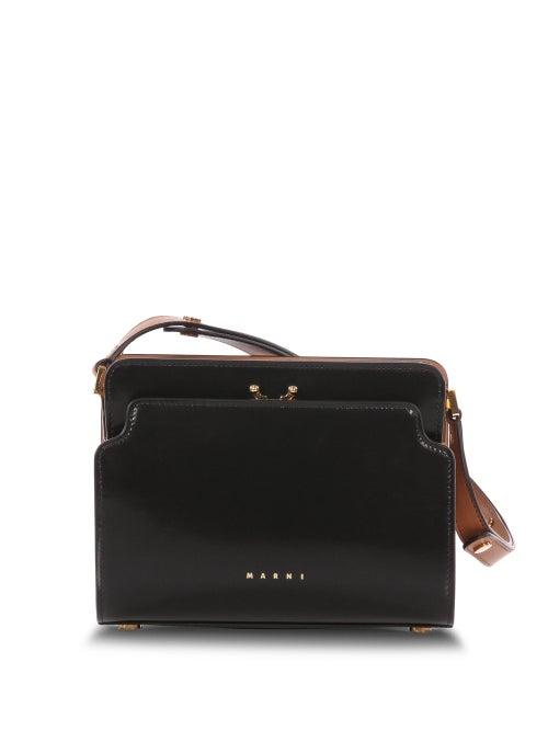 Matchesfashion.com Marni - Trunk Reverse Mini Leather Cross-body Bag - Womens - Black