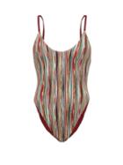Matchesfashion.com Missoni Mare - High-cut Striped-lam Swimsuit - Womens - Multi