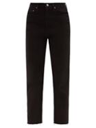 Totme - Classic Cut Cropped Straight-leg Jeans - Womens - Black