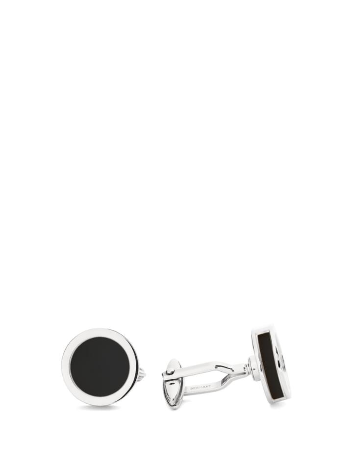 Lanvin Rhodium-plated Onyx Cufflinks