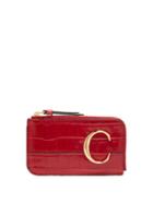 Matchesfashion.com Chlo - C Monogram Leather Card And Coin Purse - Womens - Red
