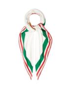 Matchesfashion.com Casablanca - Tennis Club-print Silk-satin Scarf - Mens - White Multi