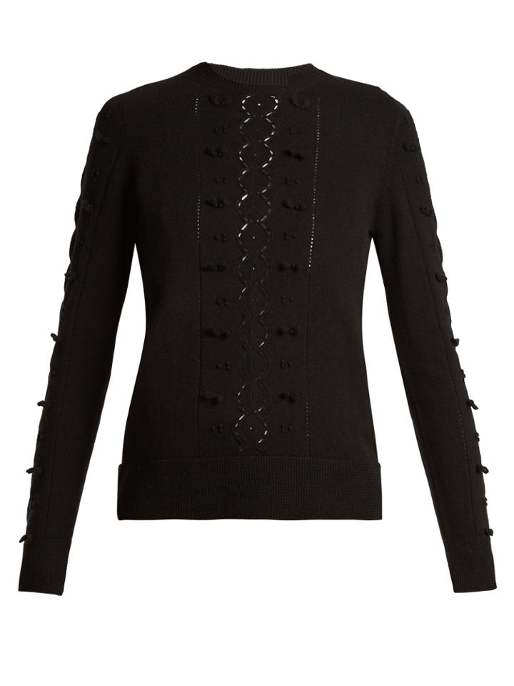 Barrie Stepped Crew-neck Cashmere Sweater