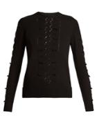 Barrie Stepped Crew-neck Cashmere Sweater