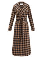 Matchesfashion.com Harris Wharf London - Gingham Wool-blend Trench Coat - Womens - Brown Multi