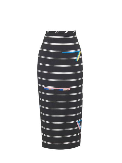 Preen By Thornton Bregazzi Eunice Stripe-print Pencil Skirt
