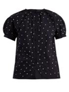Matchesfashion.com Jupe By Jackie - Elbrus Floral Embroidered Cotton Top - Womens - Navy White