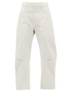 Matchesfashion.com Nili Lotan - Shon Cropped Cotton-blend Wide-leg Trousers - Womens - Ivory