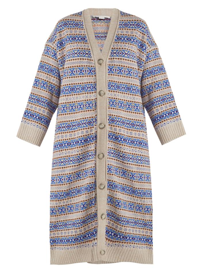 Stella Mccartney Fair Isle Oversized Wool Cardigan
