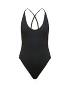 Matchesfashion.com Dos Gardenias - Vicious Plunge Neck Swimsuit - Womens - Black