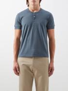 Tom Ford - Silk-blend Jersey Henley T-shirt - Mens - Blue