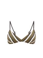 Matchesfashion.com Solid & Striped - Brigitte Striped Bikini Top - Womens - Green Stripe