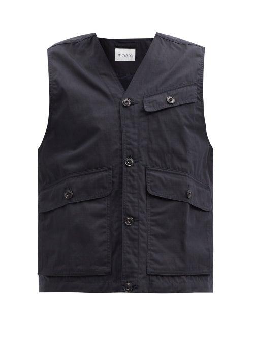 Matchesfashion.com Albam - Flight Cotton-ripstop Gilet - Mens - Navy