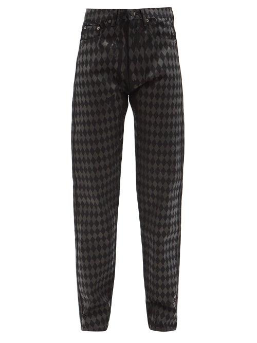 Maximilian - Harlequin Gloss-print Jeans - Womens - Black