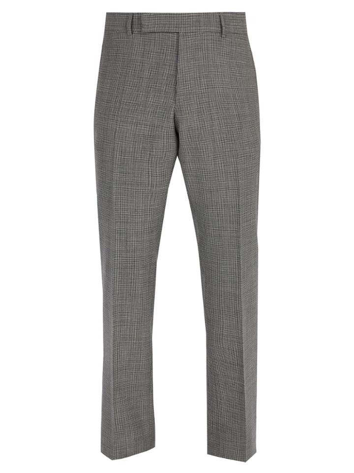 Dunhill Mid-rise Prince Of Wale-checked Wool Trousers