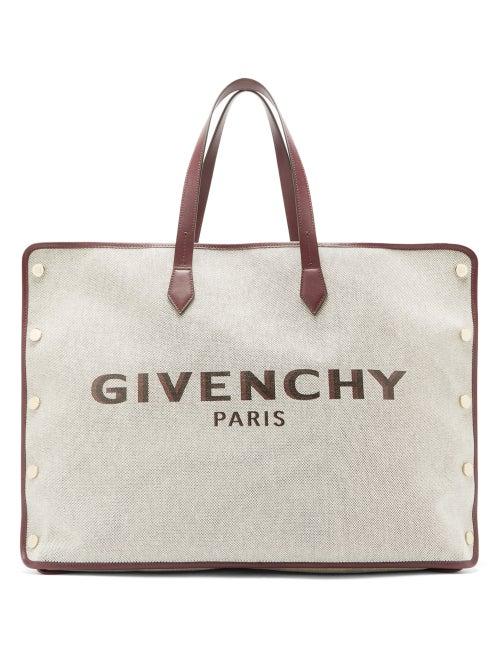 Matchesfashion.com Givenchy - Bond Large Logo Print Canvas Tote Bag - Womens - Cream Multi