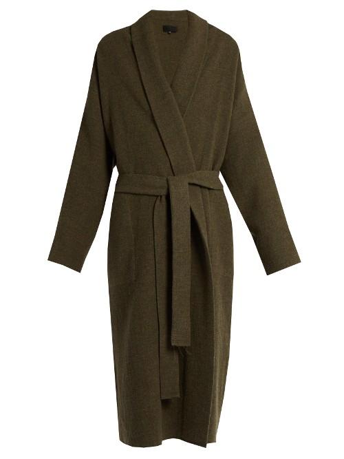 Nili Lotan Laight Oversized Tie-waist Wool Coat