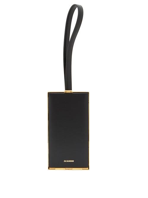 Matchesfashion.com Jil Sander - Leather And Metal Wristlet Clutch - Womens - Black