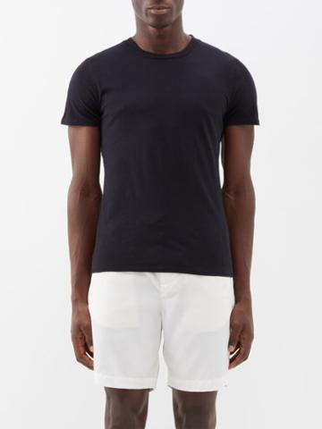 Frescobol Carioca - Lucio Cotton-blend Jersey T-shirt - Mens - Black