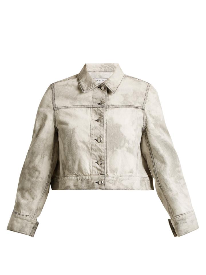 Eckhaus Latta Bleached-denim Cropped Jacket