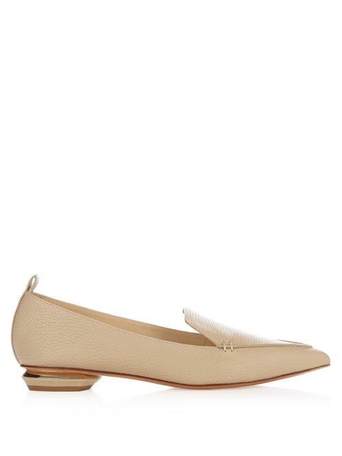 Matchesfashion.com Nicholas Kirkwood - Beya Grained Leather Loafers - Womens - Beige