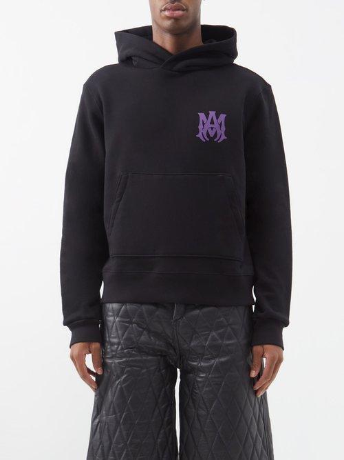 Amiri - Ma Logo-print Cotton-jersey Hoodie - Mens - Black