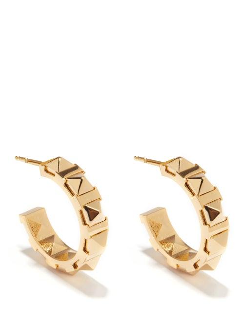 Valentino Garavani - Rockstud Hoop Earrings - Womens - Gold