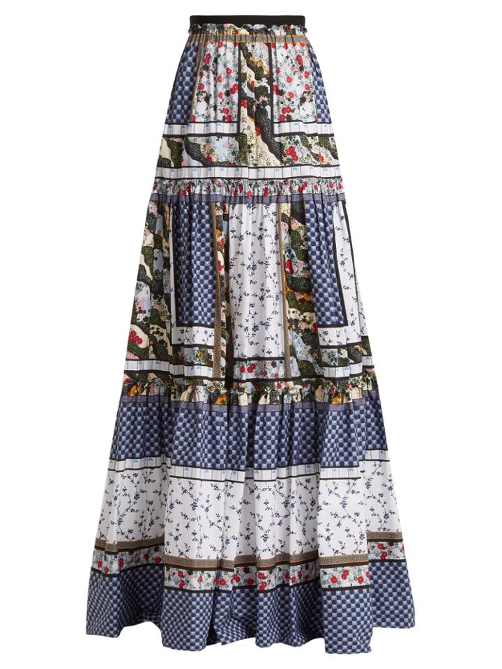 Erdem Sigrid Floral-print Cotton Skirt