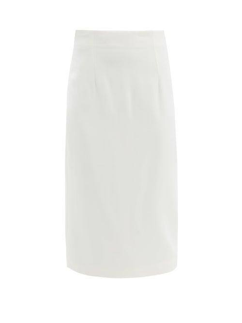 Matchesfashion.com Alexander Mcqueen - High Rise Crepe Skirt - Womens - Ivory