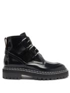 Proenza Schouler - Double-buckled Leather Ankle Boots - Womens - Black