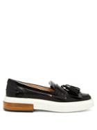 Matchesfashion.com Tod's - Gomma Fringed Patent Leather Loafers - Womens - Black